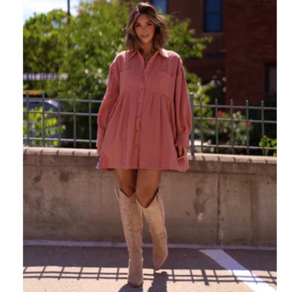 Pink Button-Up Dress - Picture 1 of 1